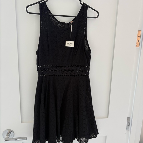 NWT Free People So fancy Black Lace Fit & Flare Dress Size 8 - Picture 2 of 7
